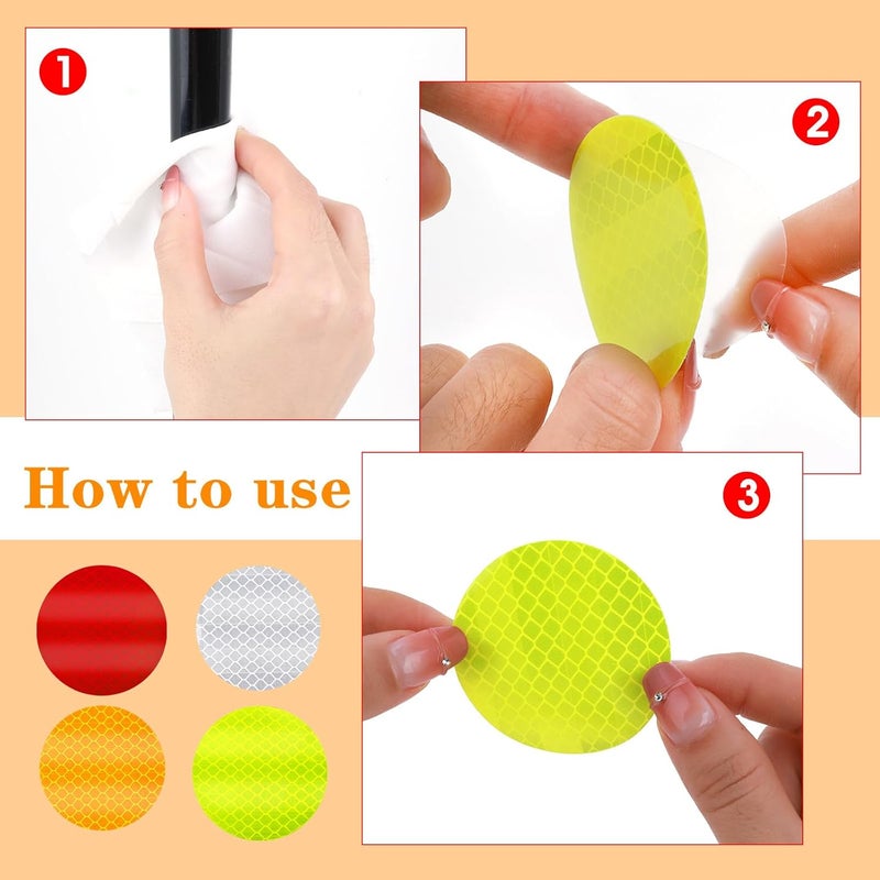 Ymapinc 40Pcs Dot Reflective Tape Sticker Warning Reflector Stickers Safety Night Visibility Waterproof Reflector Sticker for Vehicle, Bicycles, Motorcycles, Clothing - Image 5